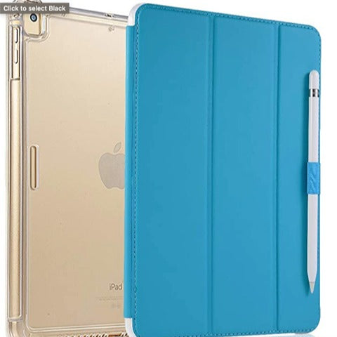 เคสไอแพด Case ipad 10.2 เจน9 แยกปกได้ หลังใส สีฟ้า