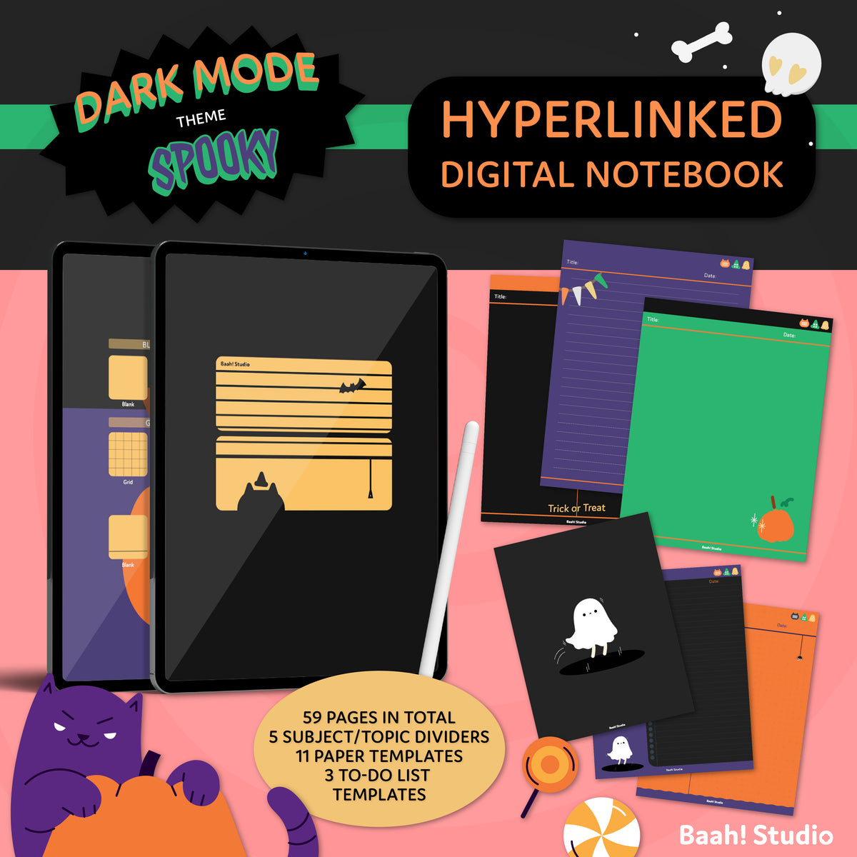 Spooky Notebook & Sticker Pack: Halloween Edition
