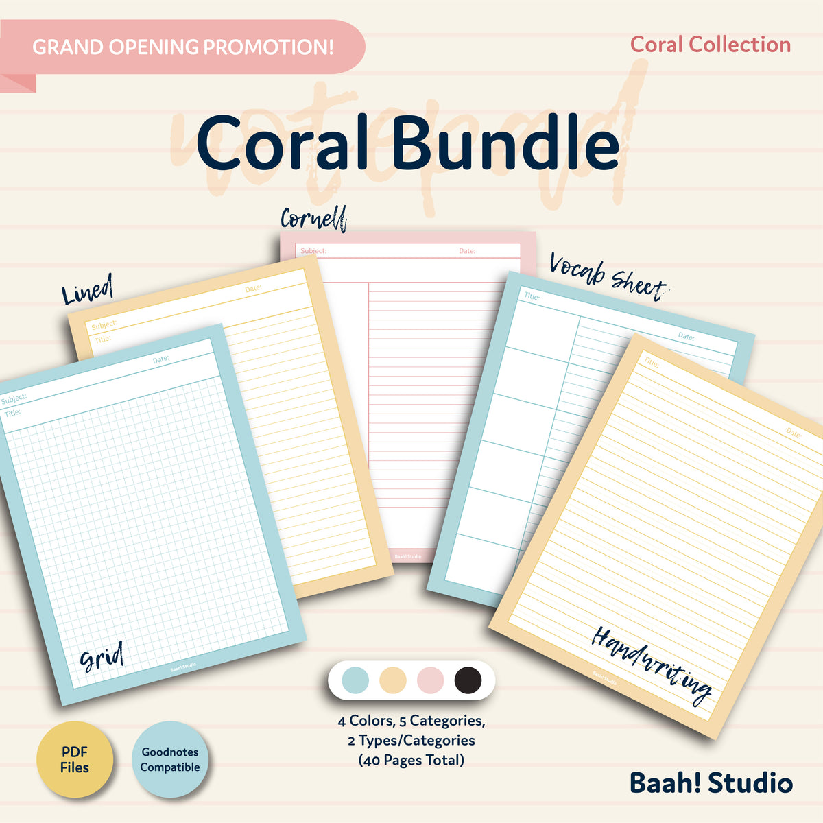Notepad Bundle: Coral Collection