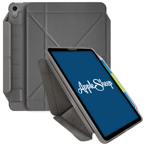 Case iPad Air5 Air4 สีเทา(Gray) มีรางปากกา ใส่ปลอกปากกา พับแนวตั้ง ใส่เคสปากกา