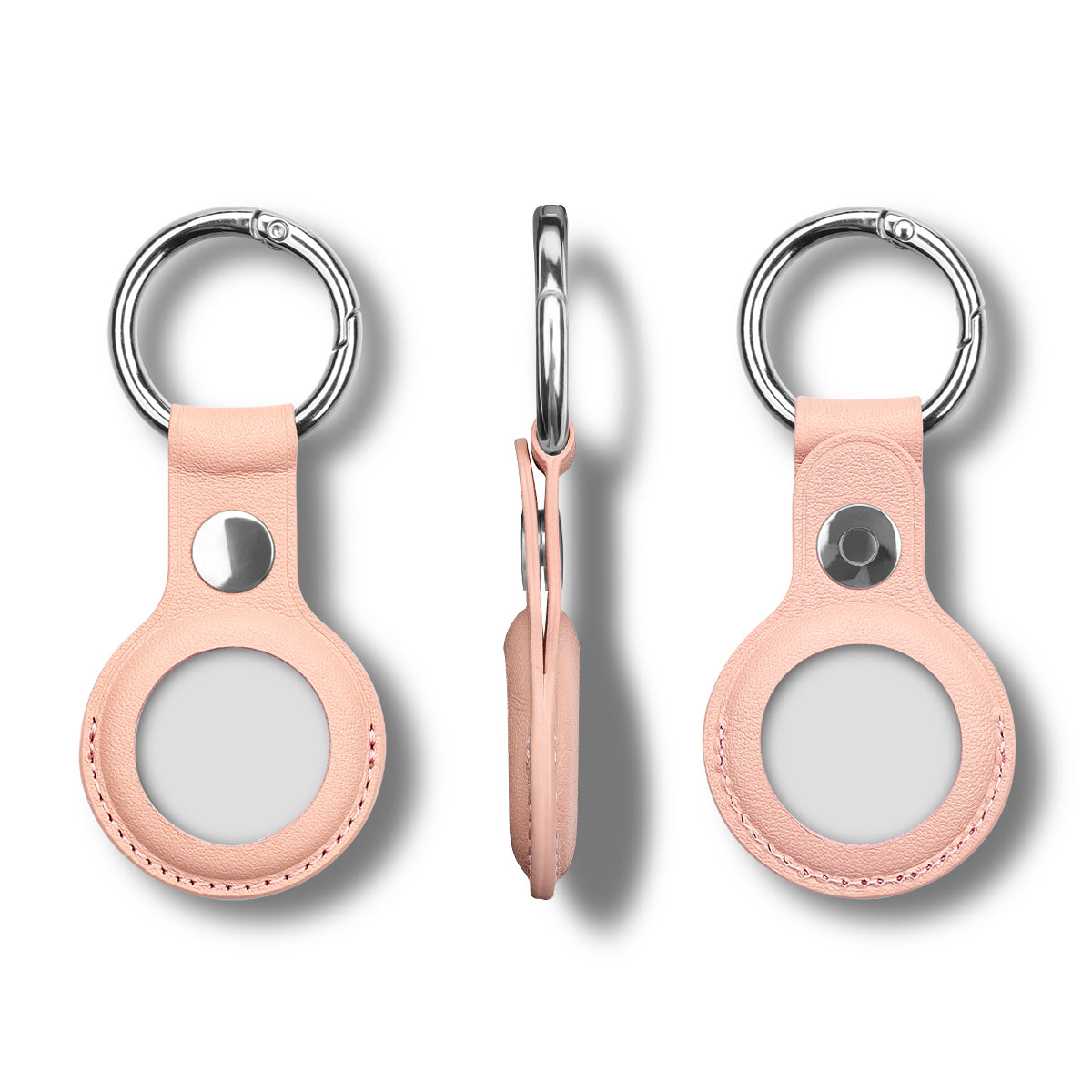 Airtag Leather Case พวงกุญแจ และ เคสสำหรับใส่ Apple Airtag แบบหนัง สีชมพู