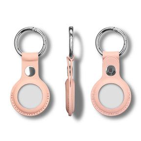 Airtag Leather Case พวงกุญแจ และ เคสสำหรับใส่ Apple Airtag แบบหนัง สีชมพู