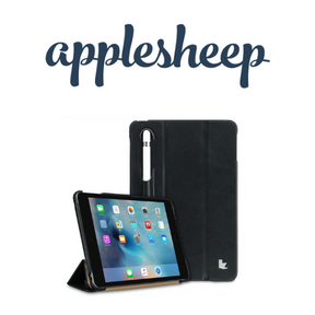 Case iPad Mini5 รุ่น Jason มีช่องเก็บปากกาด้านนอก สีดำ พับ 3 ทบ แนวนอน