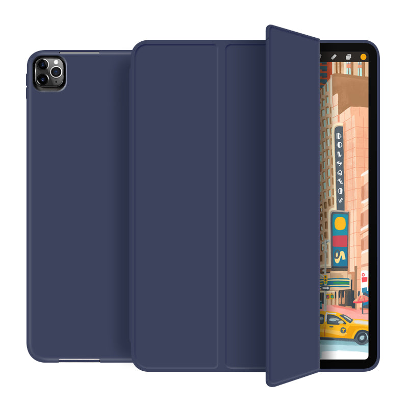 เคสไอแพด โปร11 M1 2021 เจน3 ราคาถูก สีน้ำเงิน(Navy Blue) หน้าปก ด้านหลัง