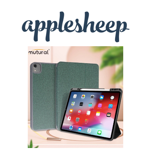 Mutural Case iPad Pro11 2020 Gen2 สีเขียว ตั้งแนวนอน มีที่เก็บปากกา