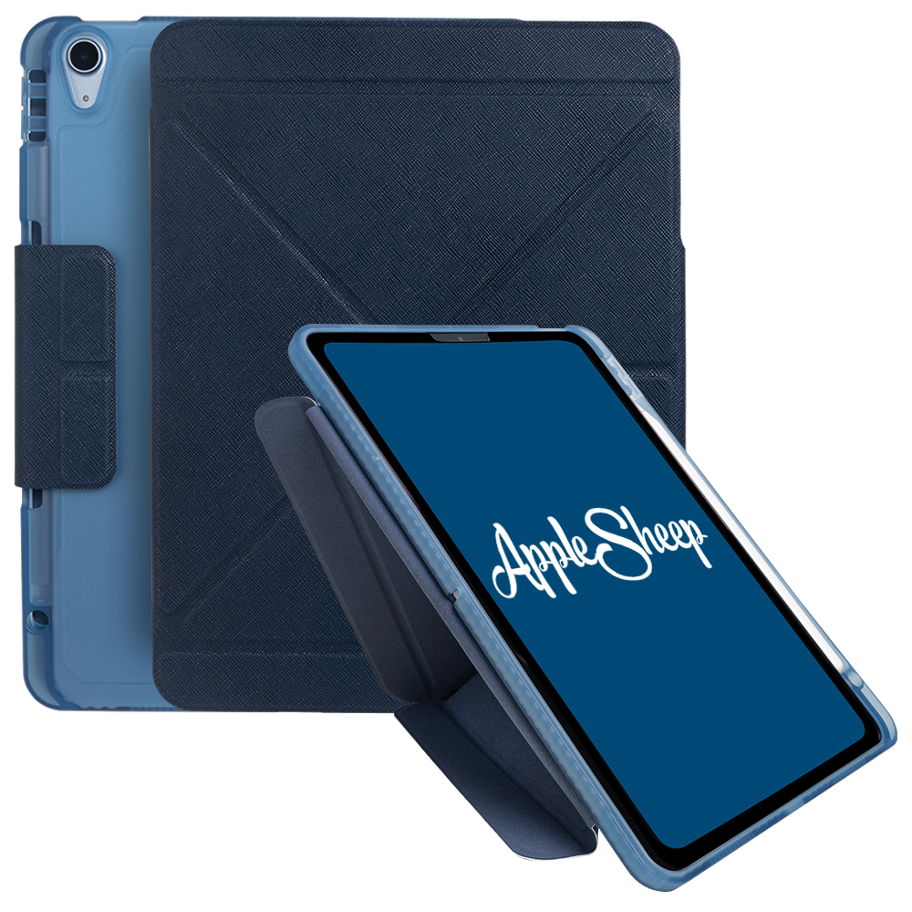 เคส iPad แอร์4 Air5 / Air4 พับแนวตั้ง มีรางปากกา สีน้ำเงิน