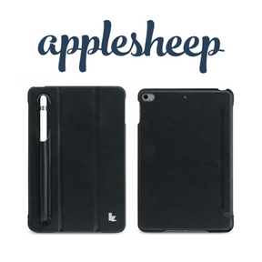 Case iPad Mini5 รุ่น Jason มีช่องเก็บปากกาด้านนอก สีดำ