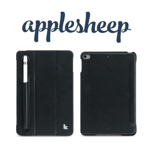 Case iPad Mini5 รุ่น Jason มีช่องเก็บปากกาด้านนอก สีดำ