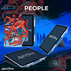 Case iPad เคสไอแพด มีที่เก็บปากกาไอแพด เก็บปลอกปากกา กันงอ สีน้ำเงิน มีลาย