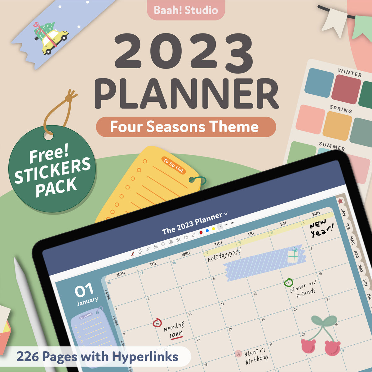 2023 Digital Planner: Four Seasons Theme
