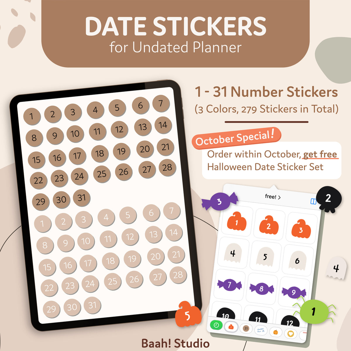 Digital Sticker #7: Date Stickers