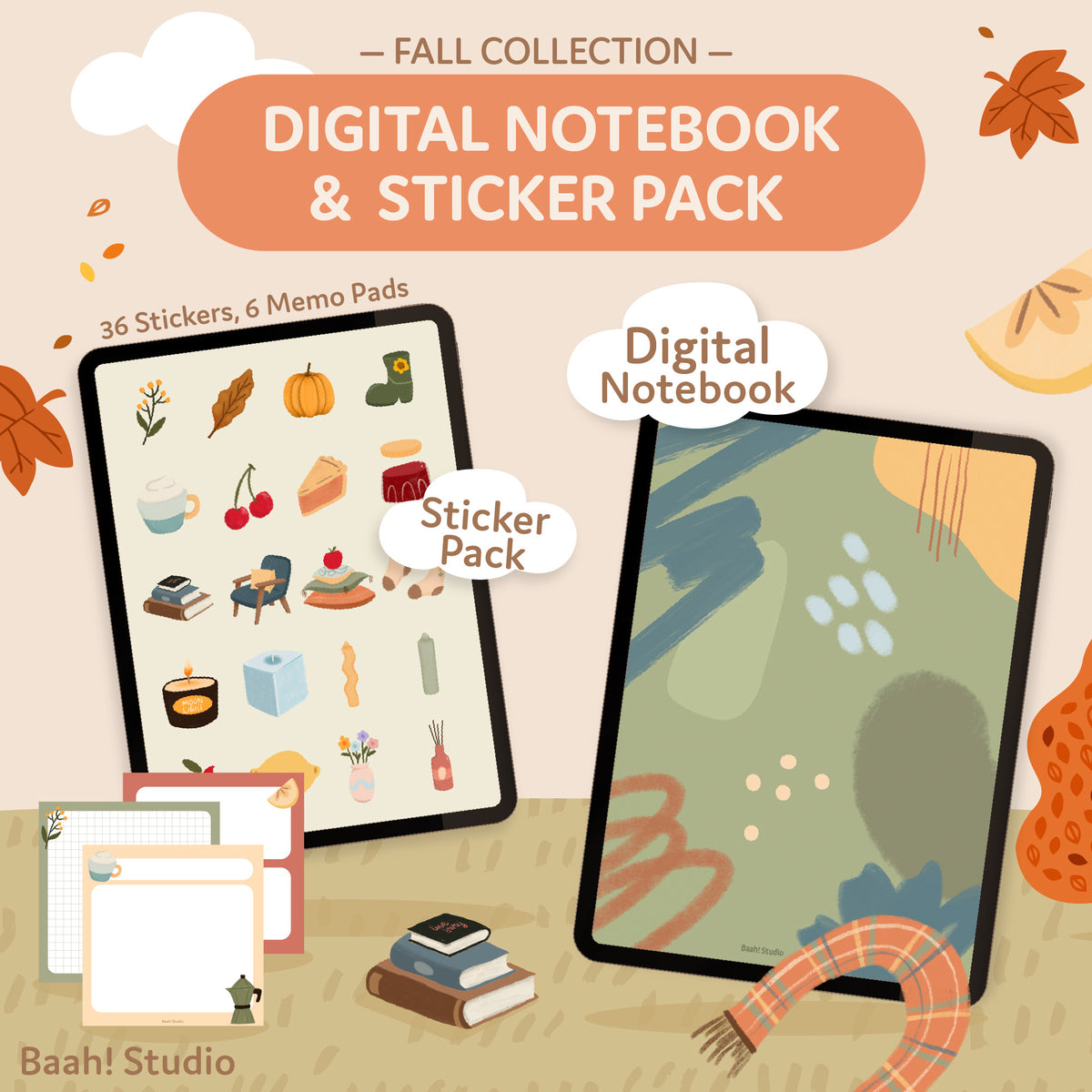 Digital Notebook & Sticker Pack: Fall Collection
