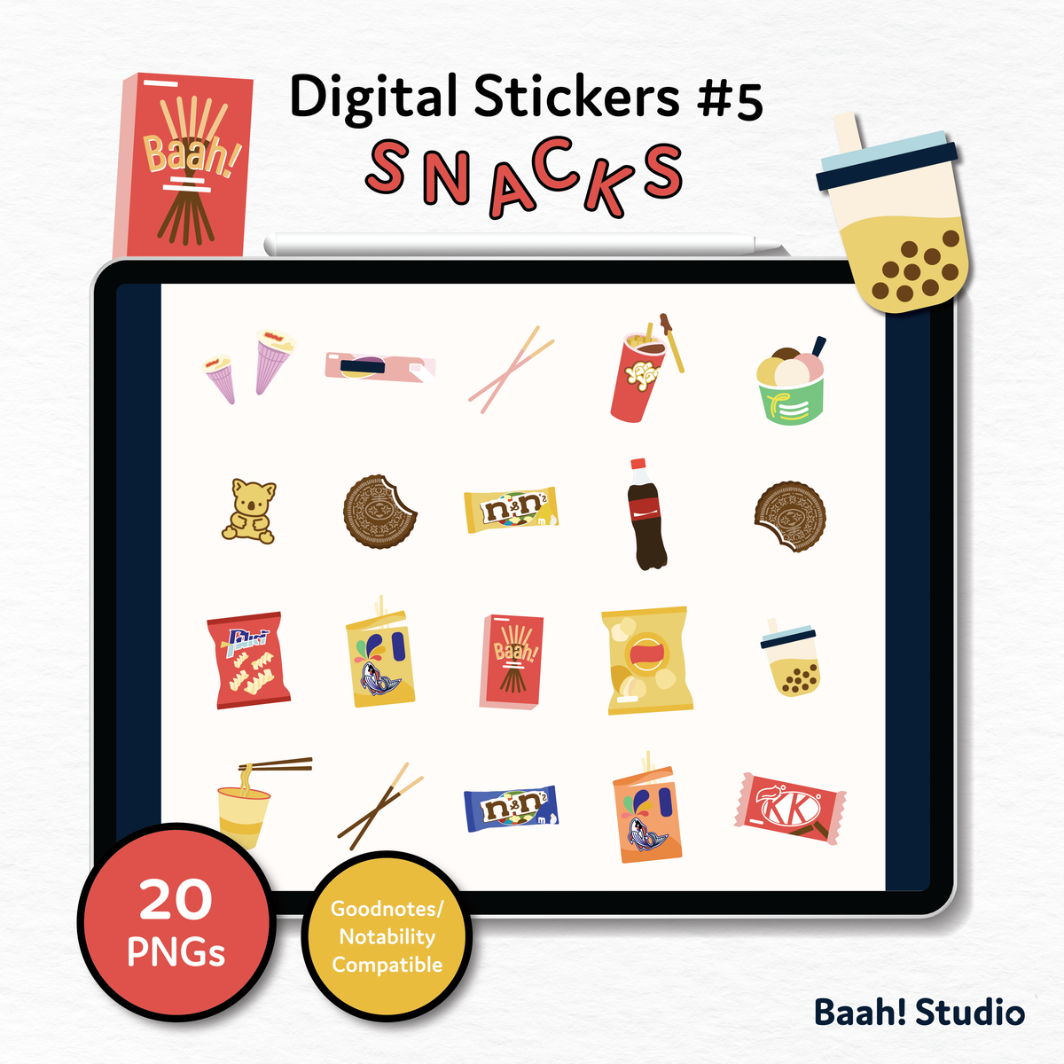 Digital Stickers #5: Snacks